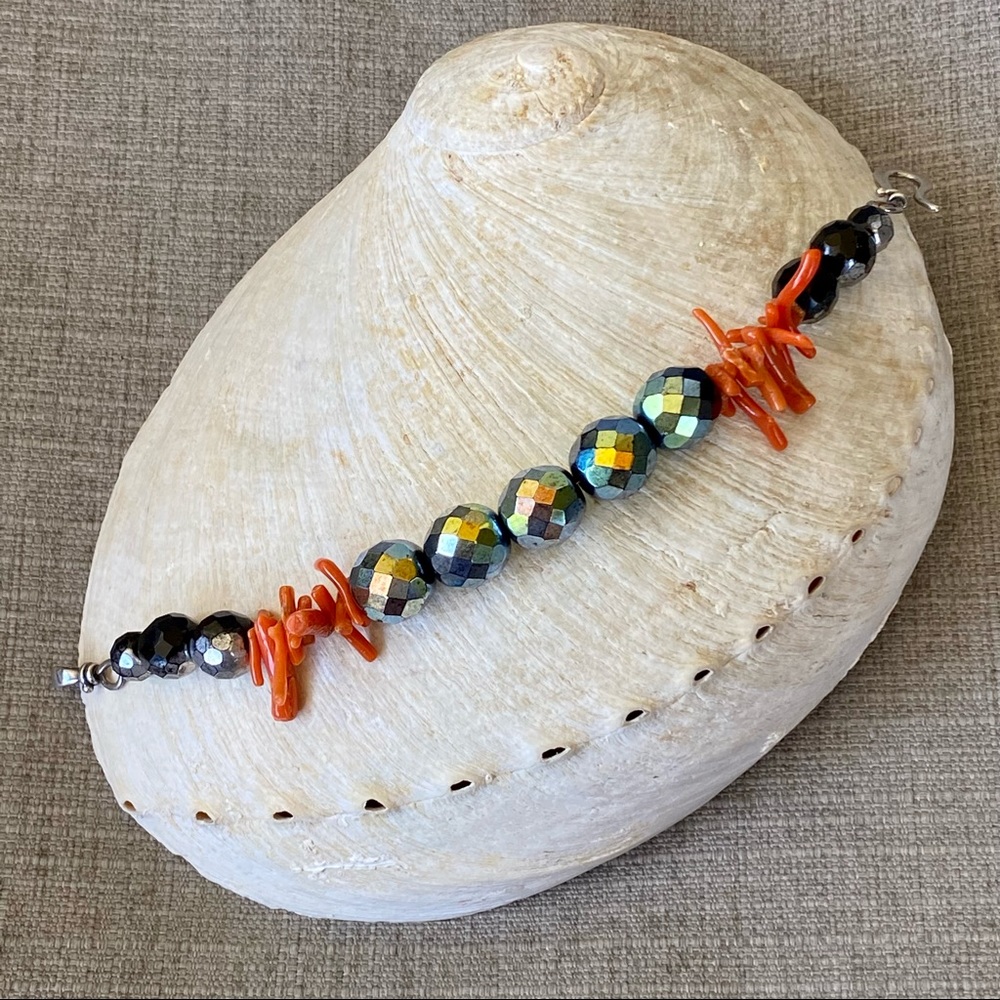 Handmade Vintage Beads and Coral Bracelet